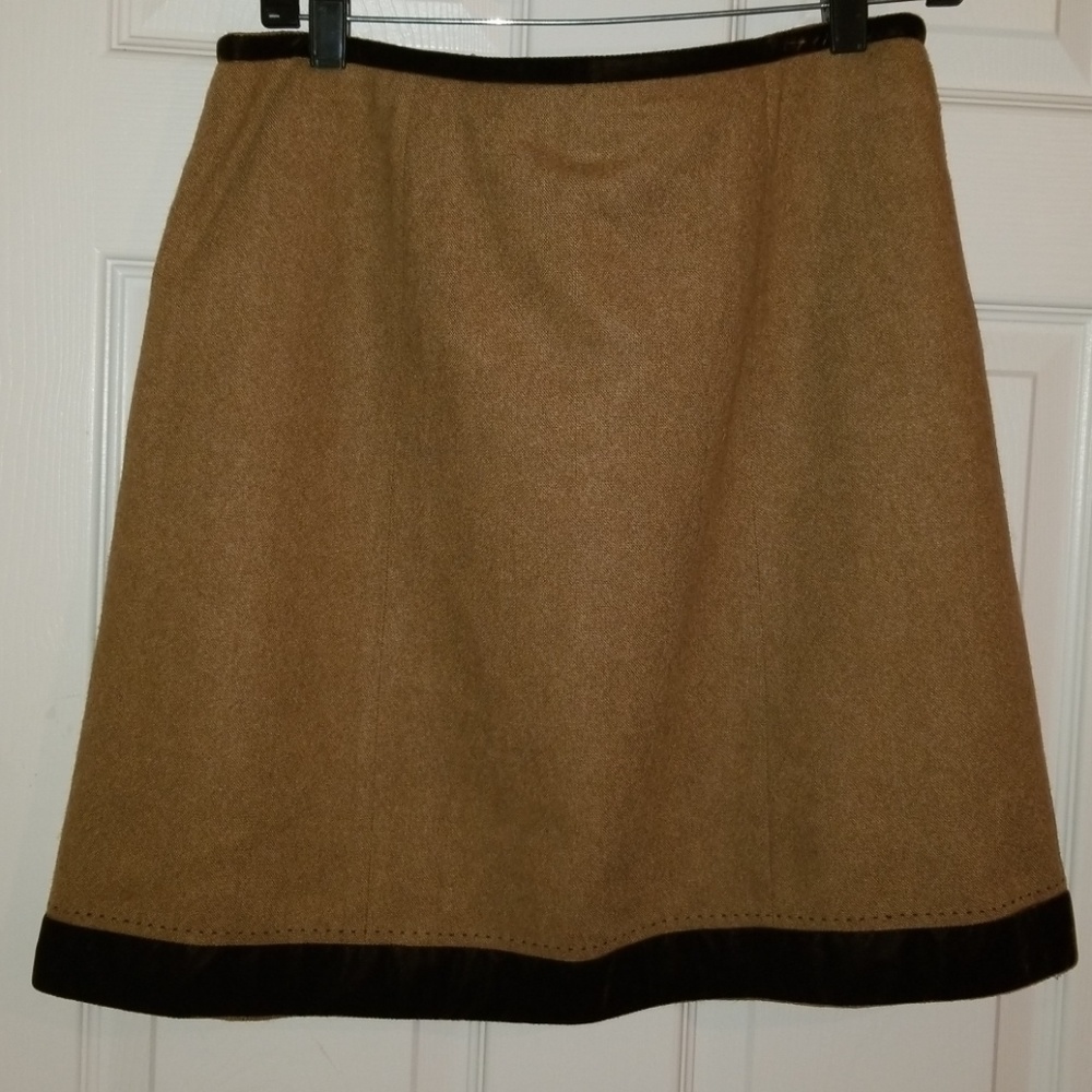 WILLISMITH Wool Blended Tan Pencil Skirt
